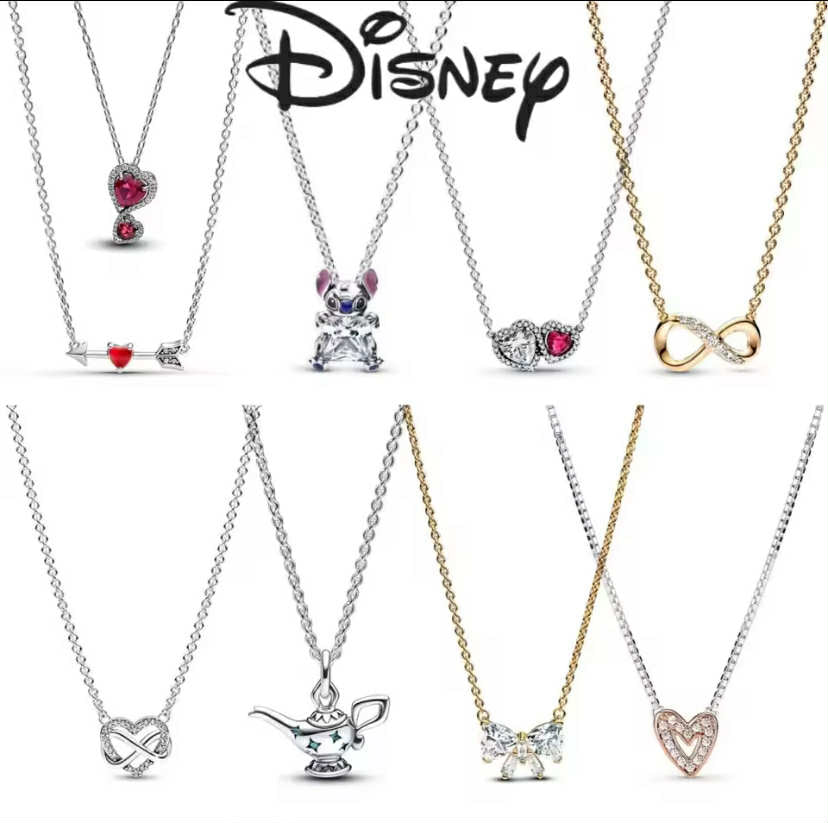 925 Silver Classic Double Love Eternal Necklace for Women