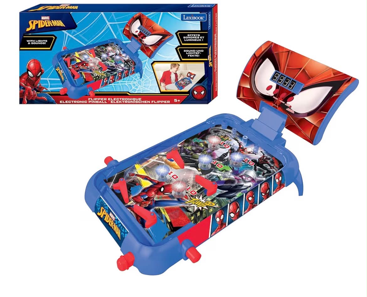 Stitch, spiderman and batman Electronic table pinball, Action and reflex game for children and family, LCD screen, light and sound effects,
