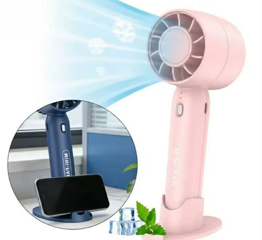 Portable Mini Handheld Fan USB Rechargeable Desktop Cooler for Students Outdoor Travel 3 Speed