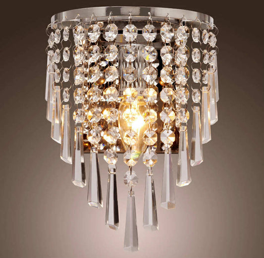 Genuine K9 Crystal Wall Light E14 Chrome Clear Modern Chandelier Walllight