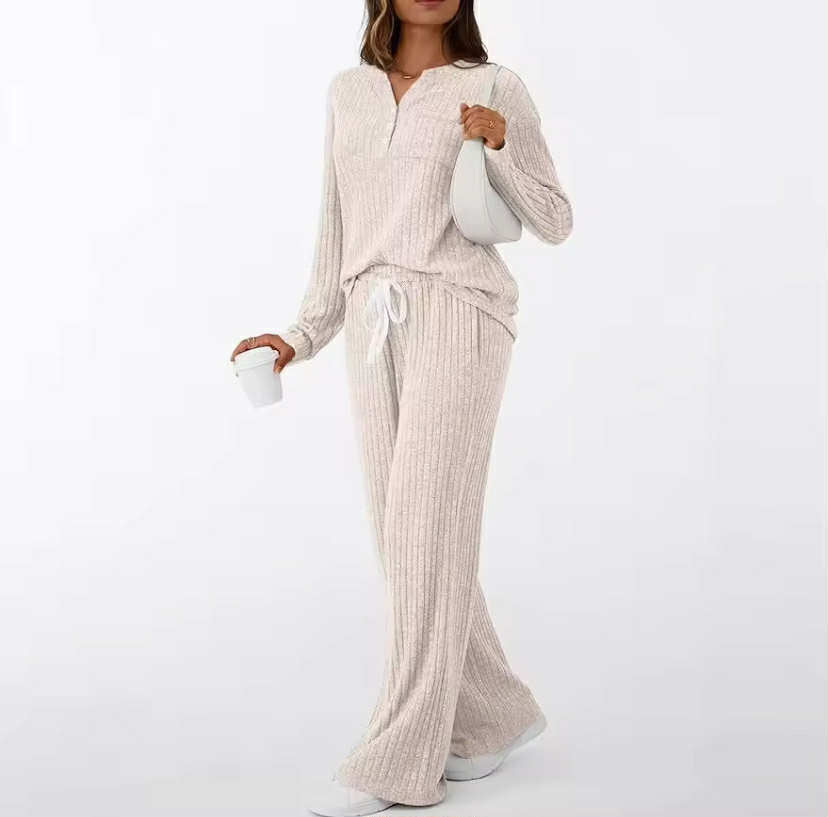 V-Neck Long Sleeve Flocking Striped Outerwear