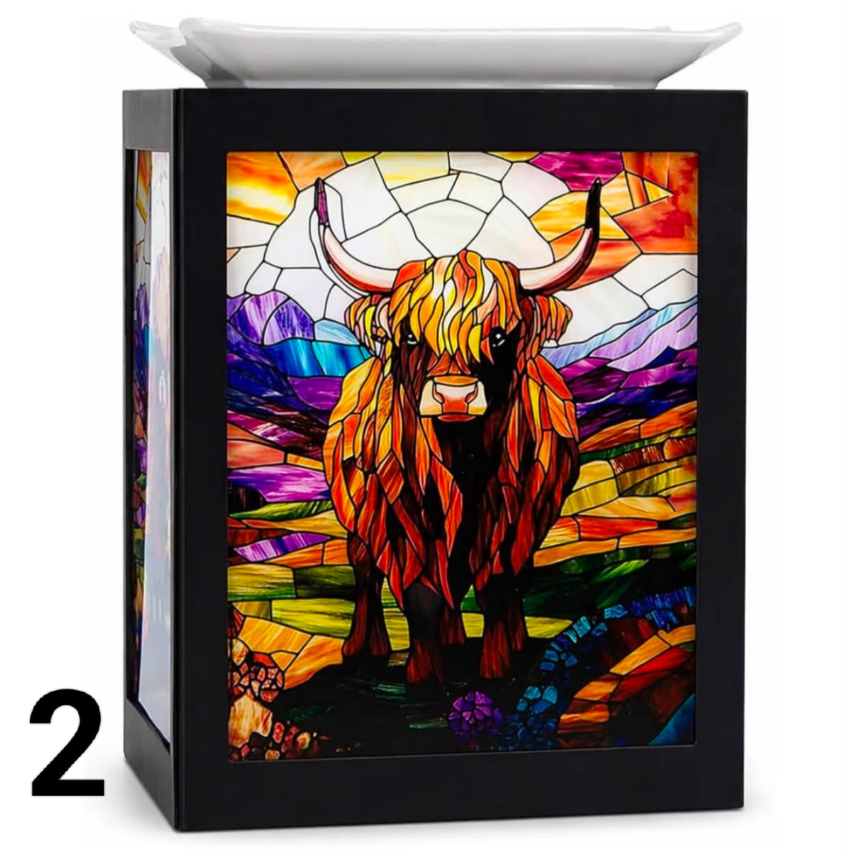 Cello Electric Wax Melt Burner - Highland Cow Design Aroma Oil Diffuser New Home Fragrance Lamp Essential Oils & Wax Melts Bedroom Living Room Decor Gift for Her Autumn