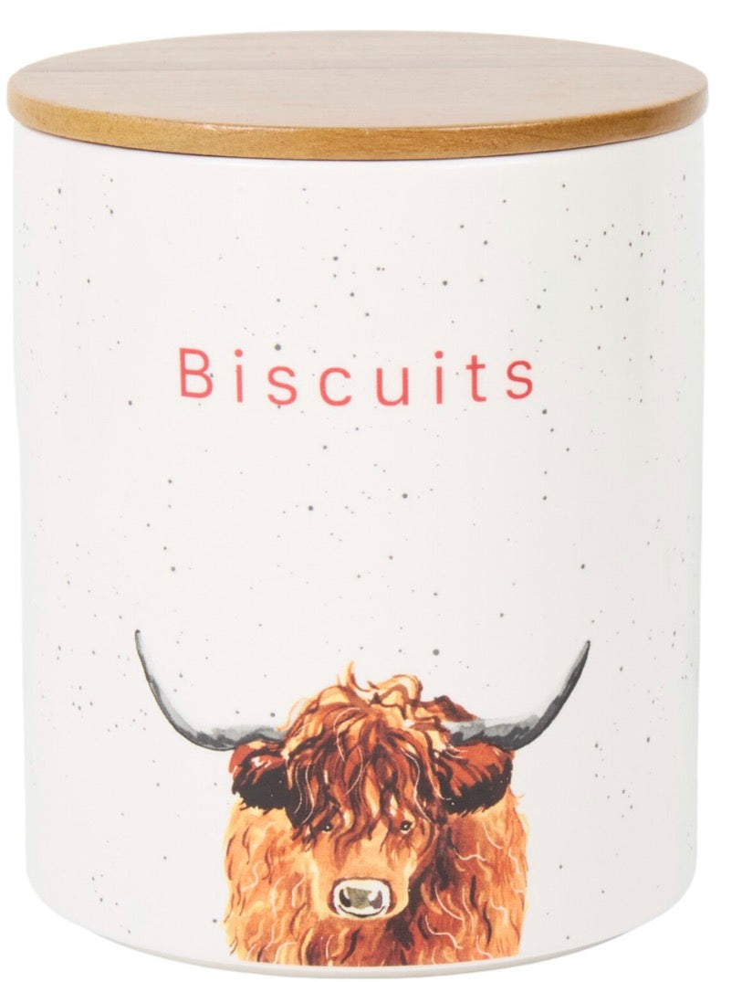 Highland Cow Biscuit Canister