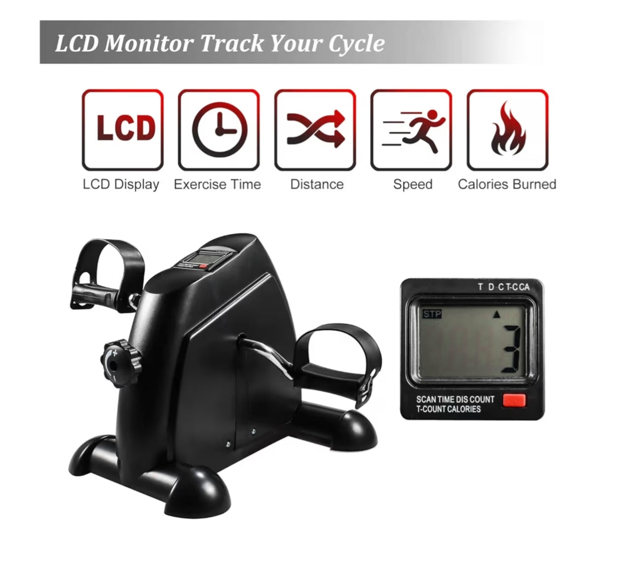 Holdfiturn Mini Pedal Exercise Bike, Pedal Exerciser,