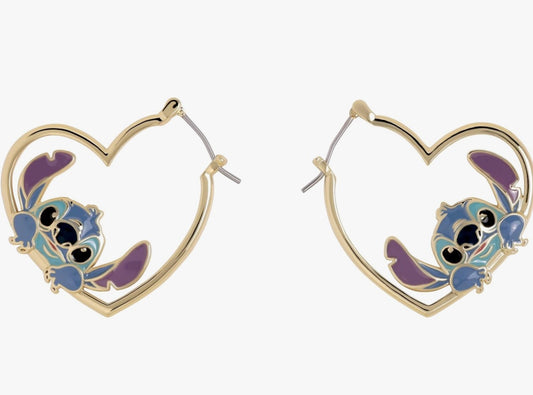 Disney Stitch Girls/Womens Love Heart  Huggie Earrings