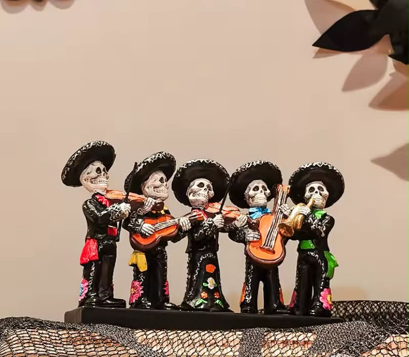 Day of the Dead Skeleton Band Statue