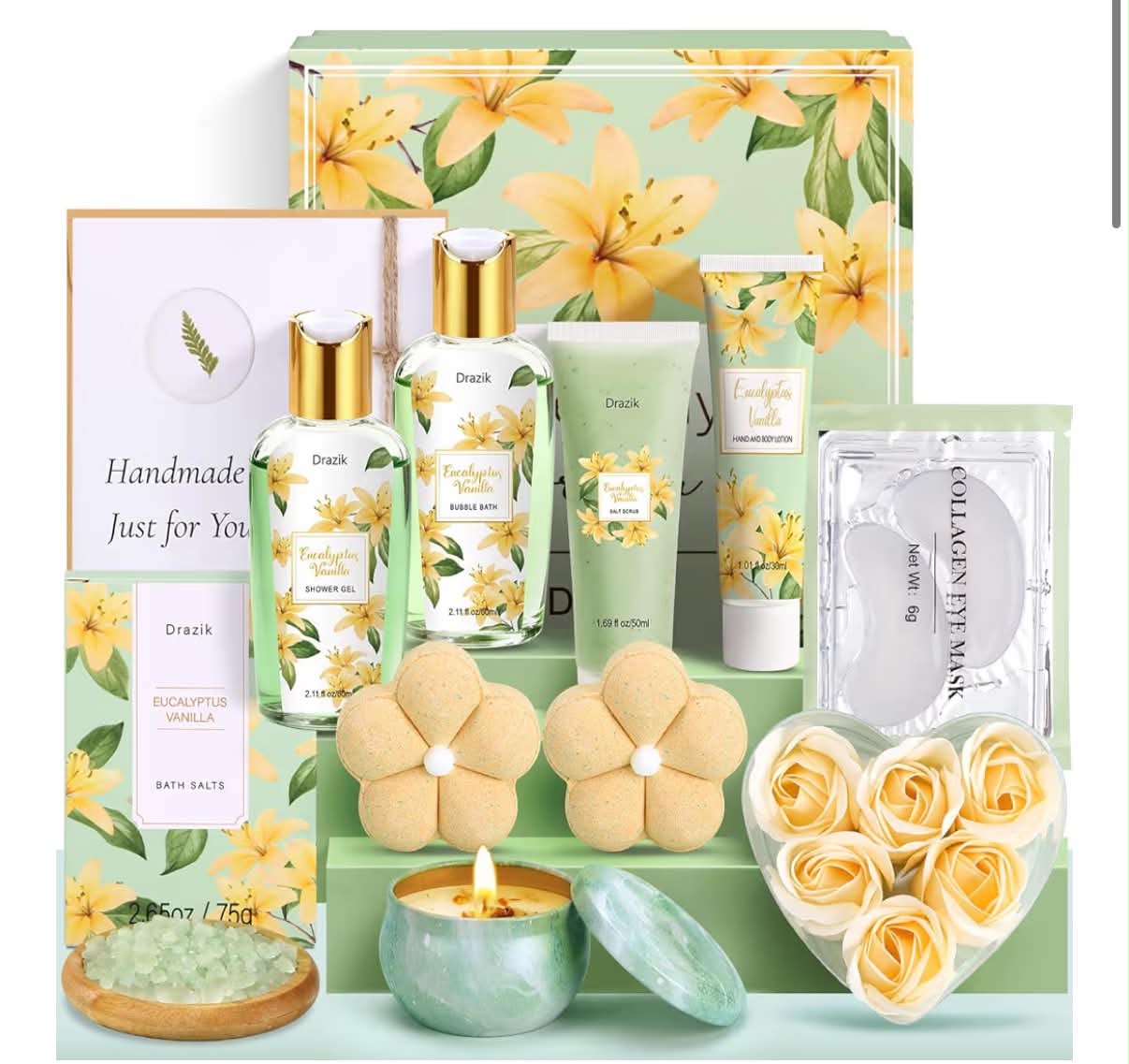 Pamper Gifts for Women, Unique Pamper Hampers Kit Self Care Package for Her,