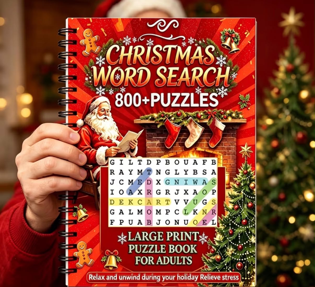 Christmas-Themed Crossword Puzzle Book. This Fun Crossword Book Contains Over 800 Christmas-Related Word Search Puzzles, an Enjoyable And Educational Game Suitable for Adults And Seniors.