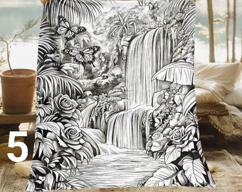 DIY Coloring Blanket With Markers - Color Your Own Blankets, Blanket Washable 1 pcs