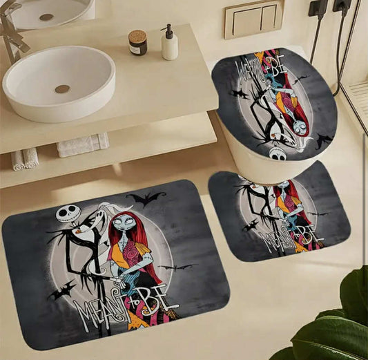 The Nightmare Before Christmas 3 pcs Bathroom Rug Set, Bath Mats Set