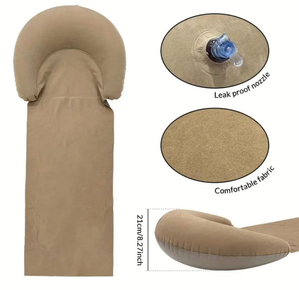 1 pc Beach Mat with Inflatable Headrest,