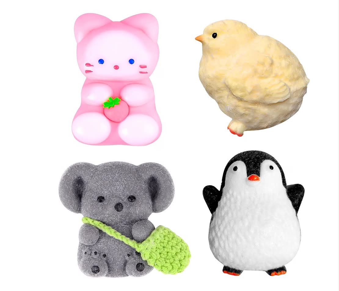 4 PCS Taba Squishy, Squishy Fidget Toys, Fufu Sensory Squeeze Toy
