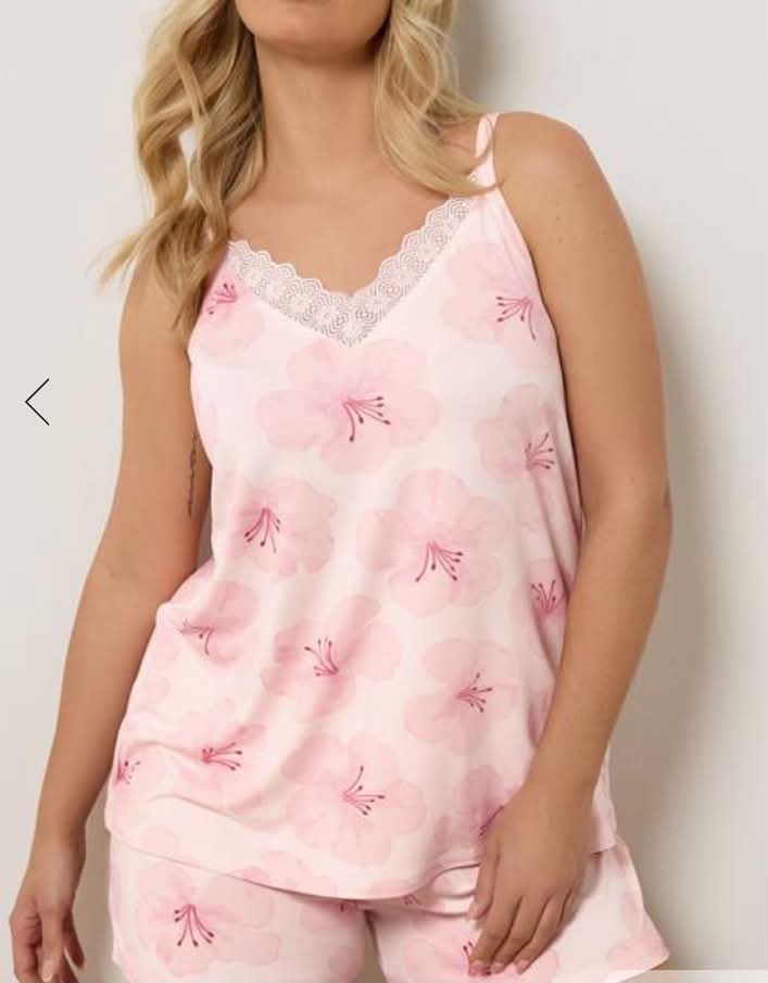 Curve Pink Hibiscus Soft Touch Pyjama Set