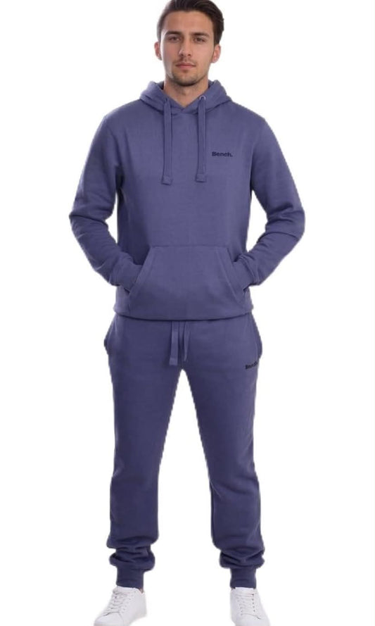 Bench Tracksuit Mens Full Set 2 Piece – Fleece Pullover Hoodie & Jogger Sweatpants Mens Tracksuit, Long Sleeve Sweatshirt with Kangaroo Pocket, Slim Fit Cuffed Joggers, Gym Running Activewear Outfit