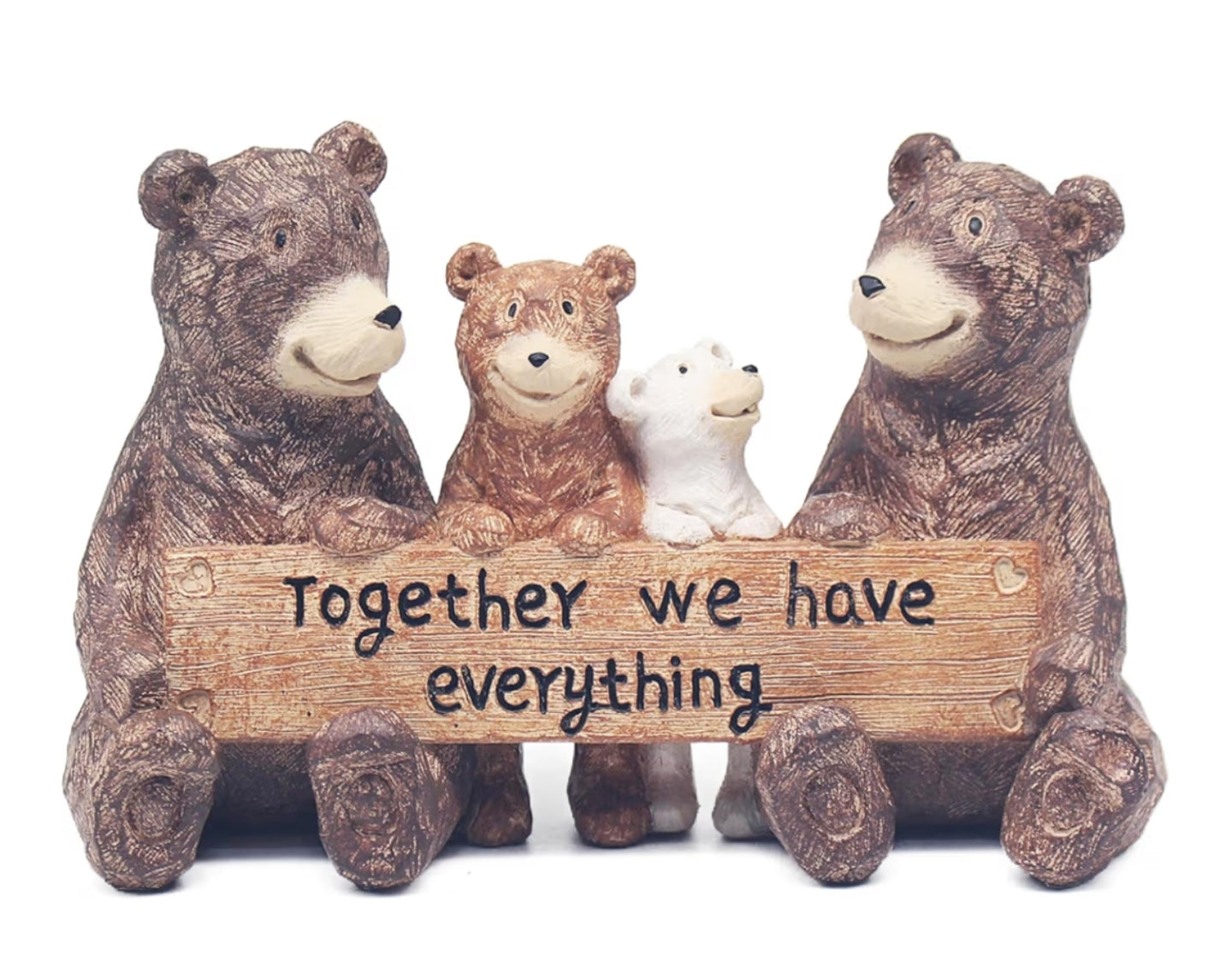 The Leonardo Collection Bear Family Sign With Quote Carved Ornaments For Home Decor