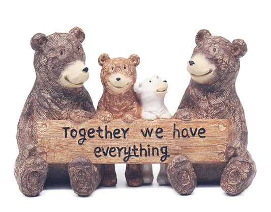 The Leonardo Collection Bear Family Sign With Quote Carved Ornaments For Home Decor
