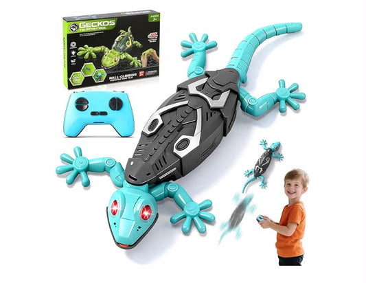 Wall Crawler Gecko, Wall Climbing Gecko Toy with LED Eyes - 360°Rotation RC Robot Wall Climbing Lizard for Kids - Rechargeable Wall Climbing Chameleon Toy for 3 4 5 6 7 8 Year Old