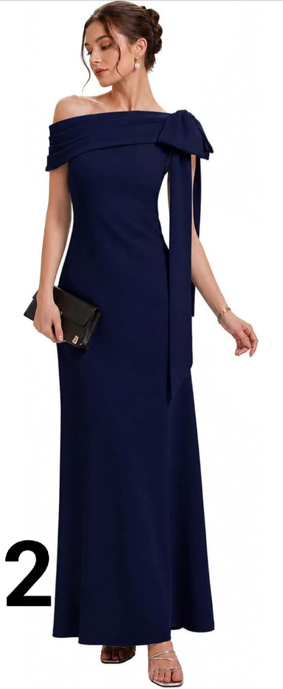 Ever-Pretty Women Evening Dress Floor Length Wedding Guest Dresses Knit Asymmetrical with Empire Waist and Sleeveless