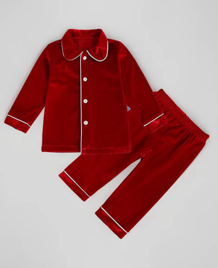 2Pcs Toddler Kids Baby Christmas Pyjamas Set Girl Boy Pjs Long Sleeve Button Shirt Tops Pants  Xmas Nightwear