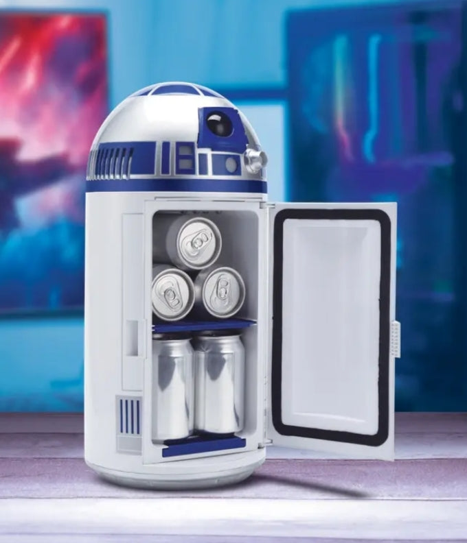 Star Wars R2-D2 Light Up Mini Fridge AC or DC Powered with Film Authentic Sound Effects