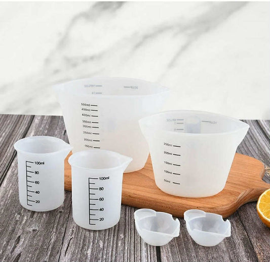 6 pcs Silicone Measuring Cups Mixing Cup Resin Glue Tools Jewelry Casting Tool
