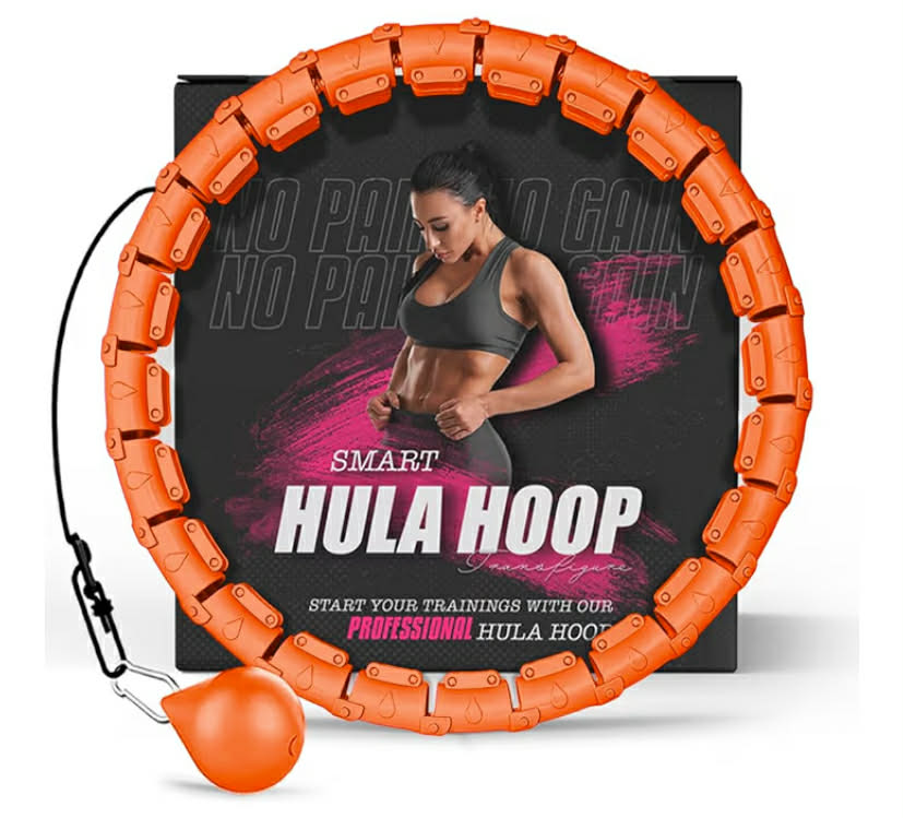 Fitness Hula Hoops, Smart Weighted Hula Hoop for Adults, Adjustable Infinity Hoop with 360° Auto-Spinning Ball, Weight Loss Exercise Equipment for Home Use