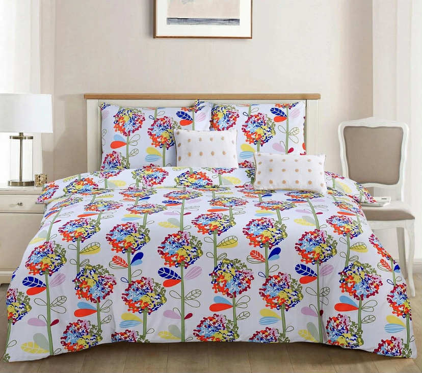 4 Piece Printed Duvet Quilt Cover Luxury Bedding Set