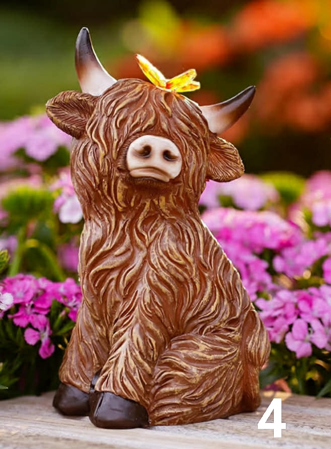 Garden Ornaments With Solar Butterfly - Unique Gifts for Women Mum Men - Outdoor Puppy Decor for Patio Yard Lawn Balcony Resin Waterproof Sculpture