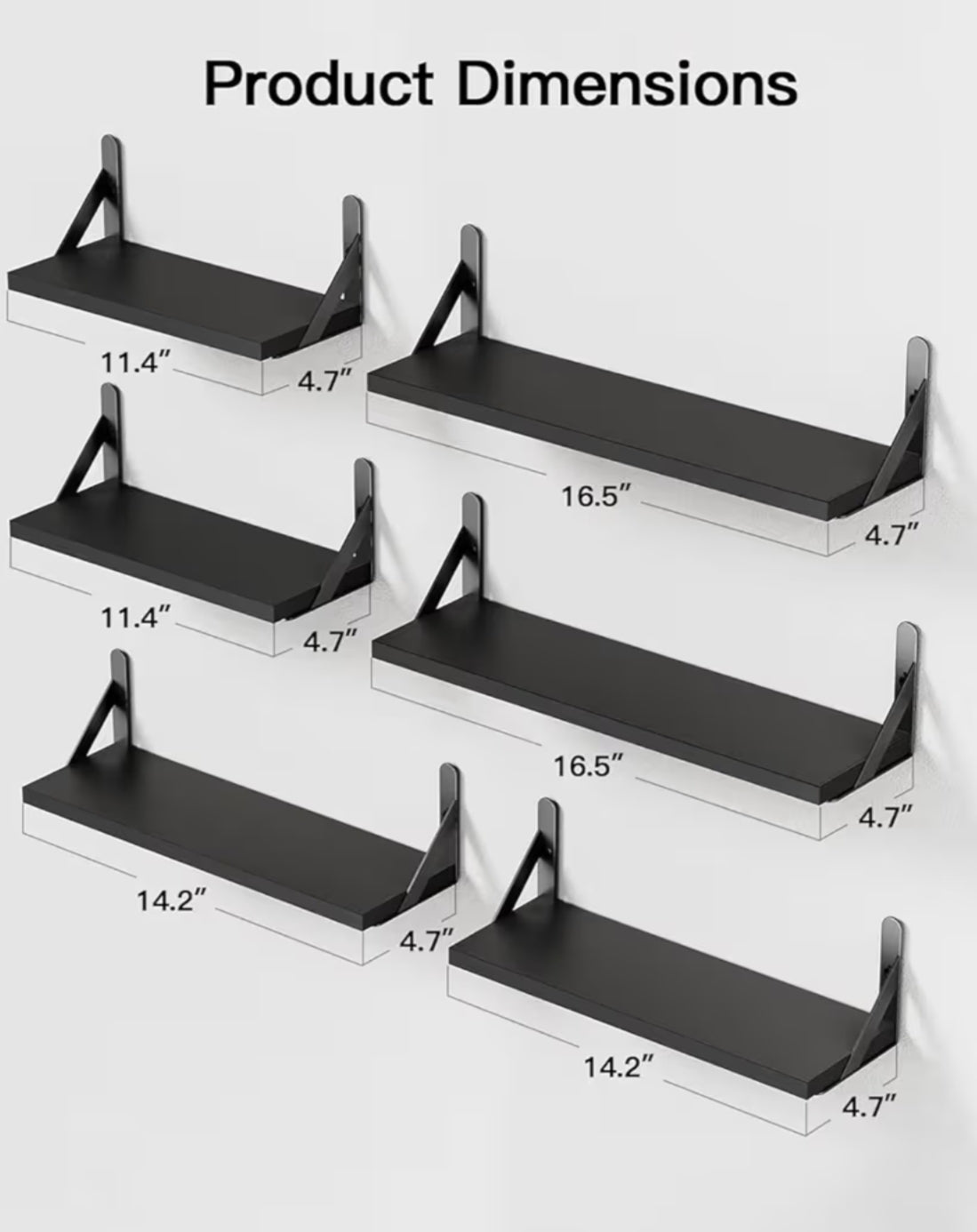 Floating Shelves Set of 6,