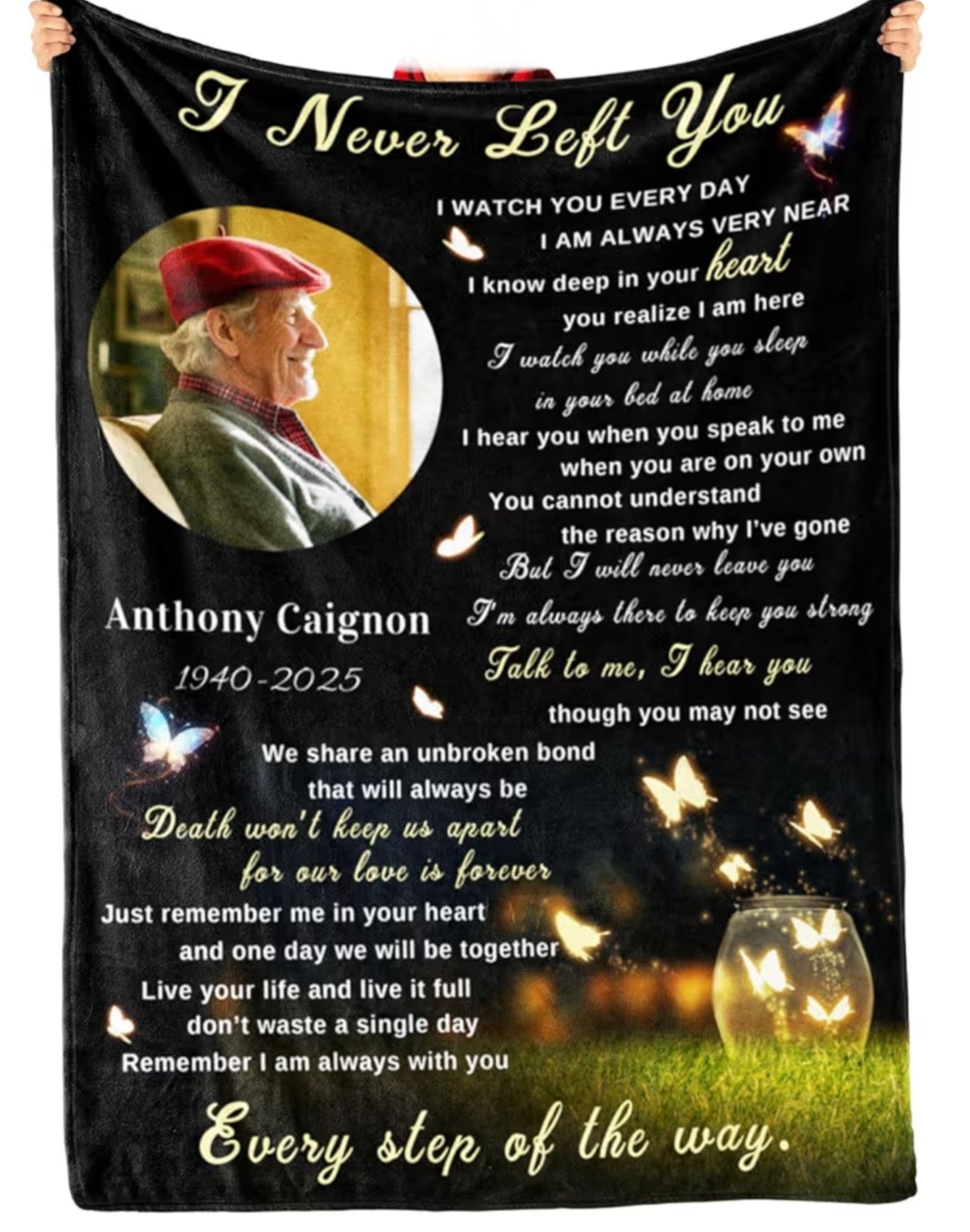 Blanket for Loss of Loved Ones , Personalised Memory Blankets with Pictures,