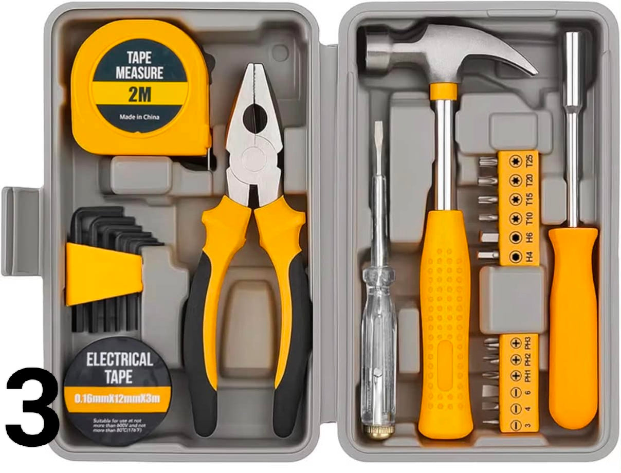11 PCS Household Hand Tools Kit DIY Hand Tool Toolbox Set with Storage Case Including Daily Repair Small Tool for Home Use