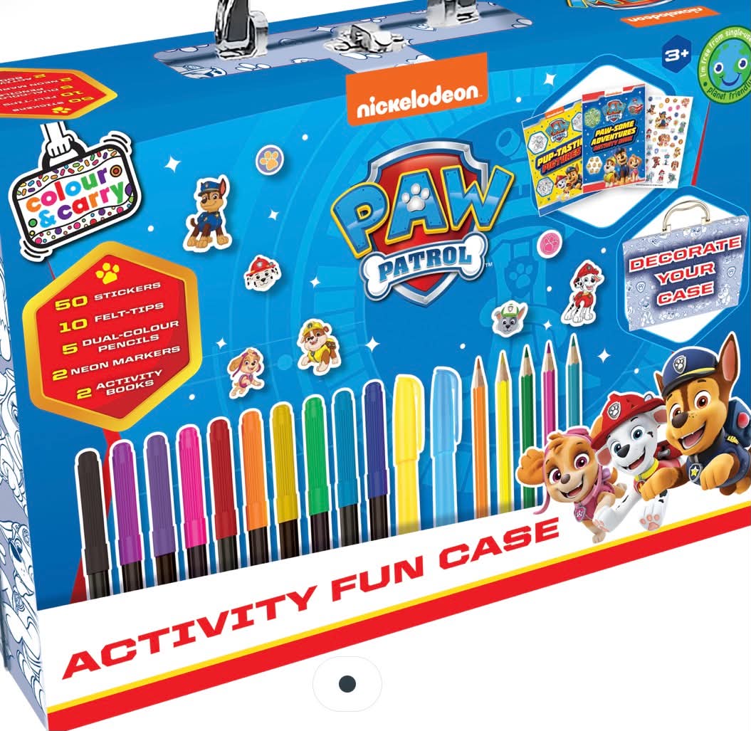 Squish mallows and paw patrol colouring cases