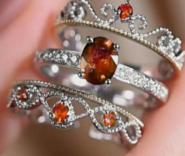 3 Pcs/Set Luxury Retro 4-Prong Inlay