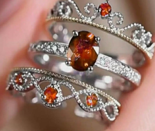3 Pcs/Set Luxury Retro 4-Prong Inlay