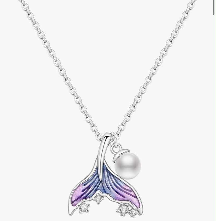 Necklace for Women 925 Sterling Silver Pendant Necklace with Adjustable Chain 40+5CM Layered Double Necklace