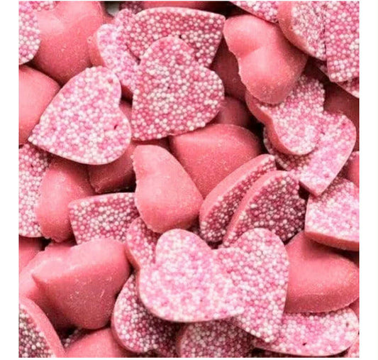 Pink Hearts Strawberry Chocolate 200g Bag, Pouch