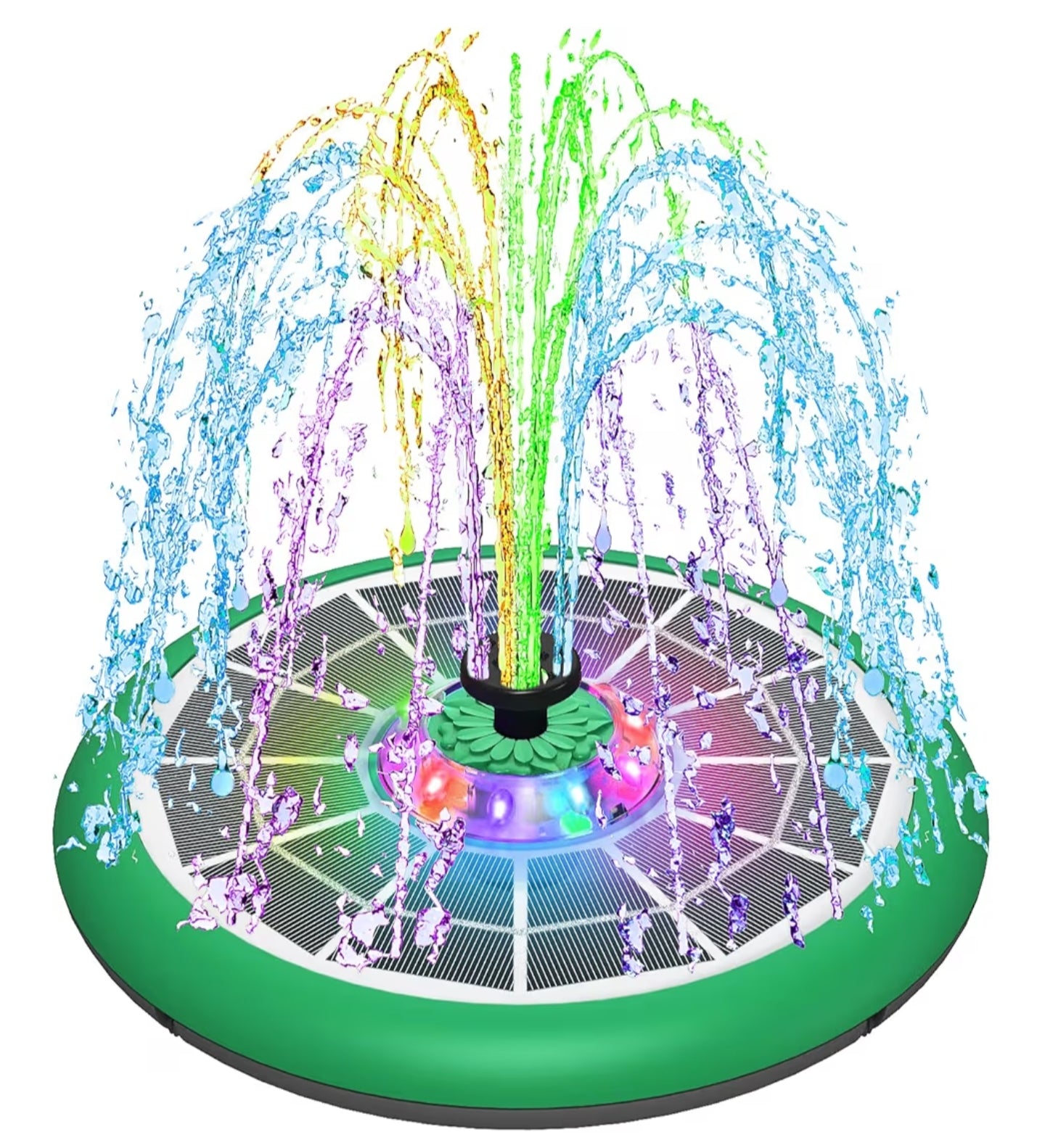 Solar Fountain 5W Bird Bath Fountains with UFO Lights,