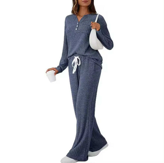 V-Neck Long Sleeve Flocking Striped Outerwear