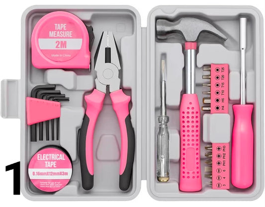 11 PCS Household Hand Tools Kit DIY Hand Tool Toolbox Set with Storage Case Including Daily Repair Small Tool for Home Use