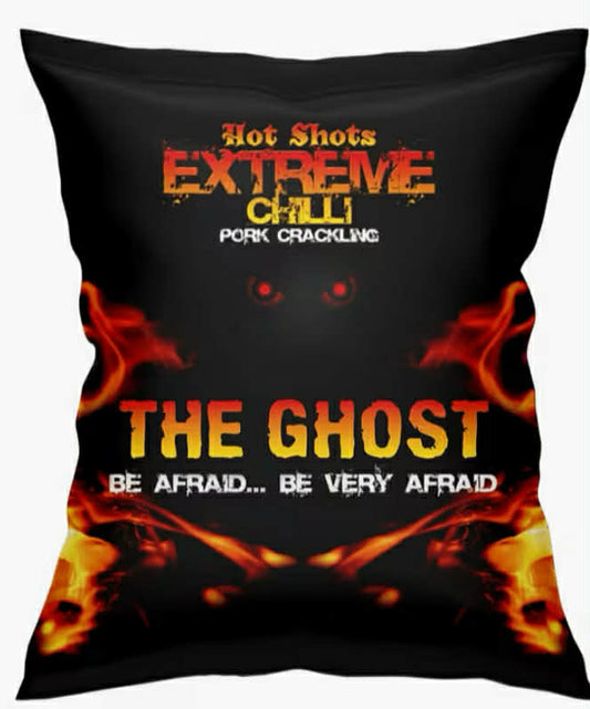 Ghost Extreme Chilli Pork Scratchings 35g x 12 Pub Hanging Card