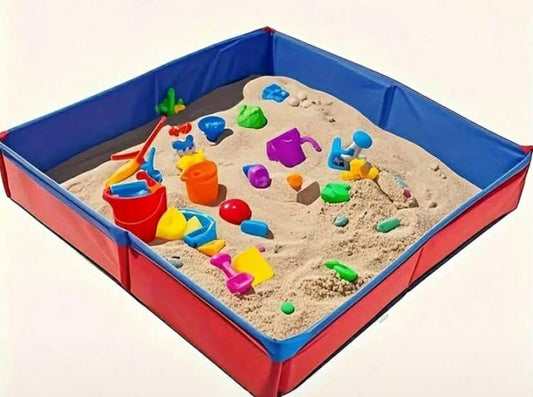 1 pc Large Portable Foldable Sandbox - Durable Thick Oxford Cloth Non-Woven Structure, Wear-Resistant And Sturdy Foldable Design For Easy Storage And Transport,