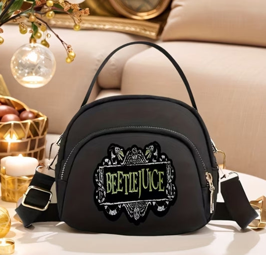 1 pc Beetlejuice Crossbody Bag, Shoulder Bag, Phone Bag, Coin Purse - Zipper Closure + Cute Cartoon Print,