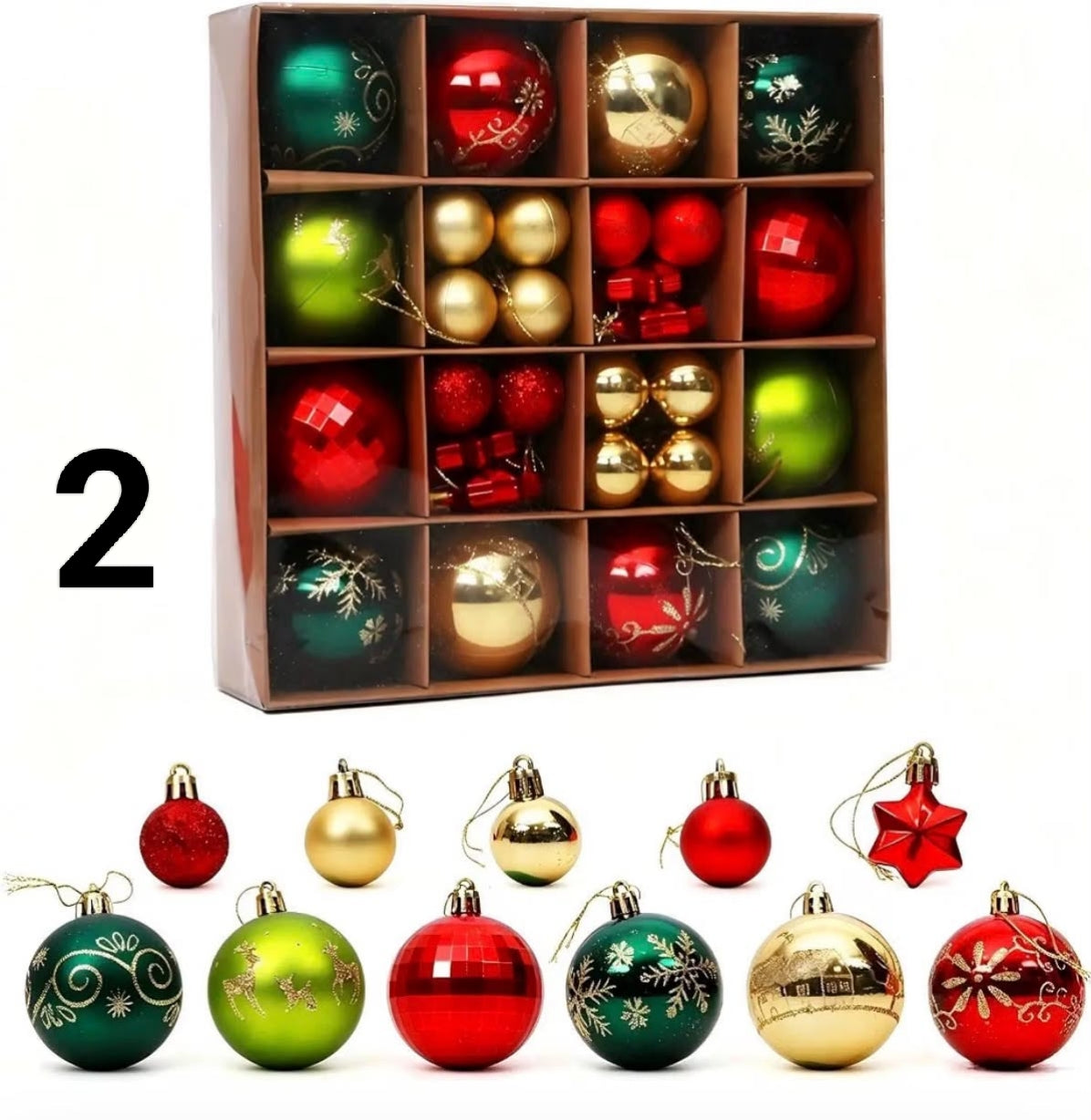 Christmas Balls Decoration, 3-6cm Multiple Styles