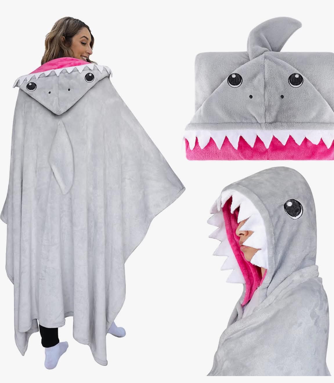 Wearable Hooded Blanket Soft Cute Warm Fluffy  59 * 51 inch