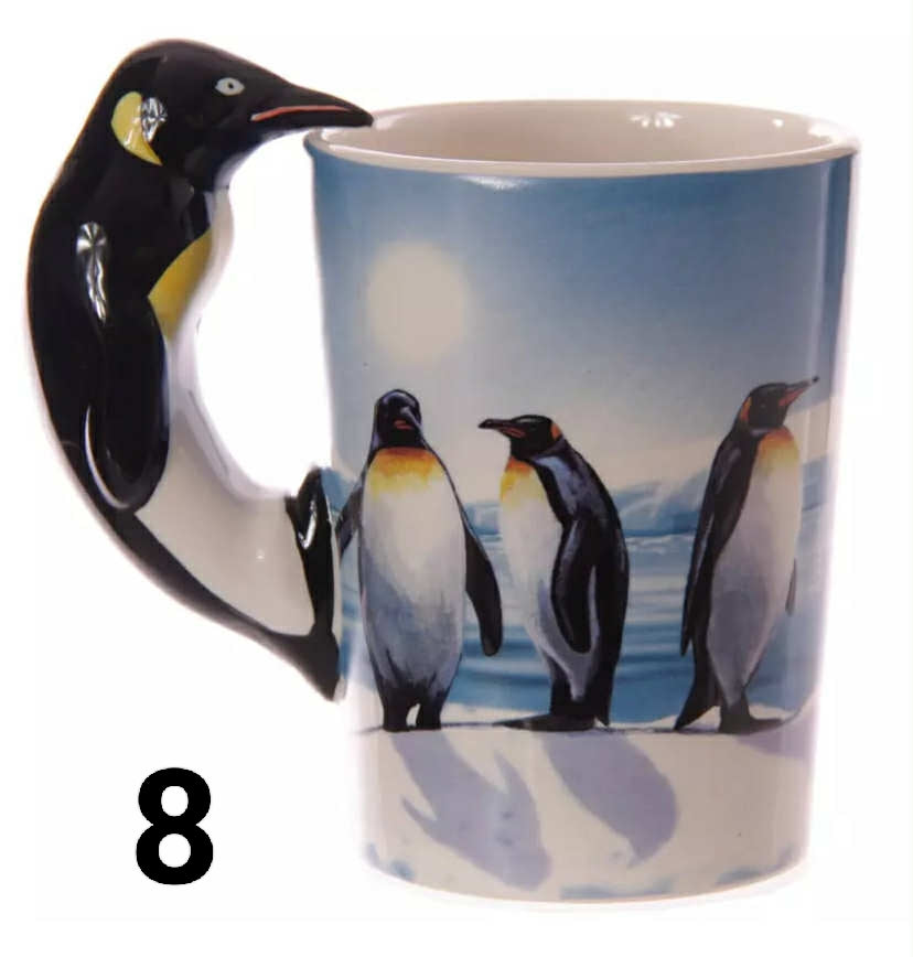 Animal Shaped Handle Ceramic Mug Tea Coffee Cup Novelty Gift Jungle Tropical