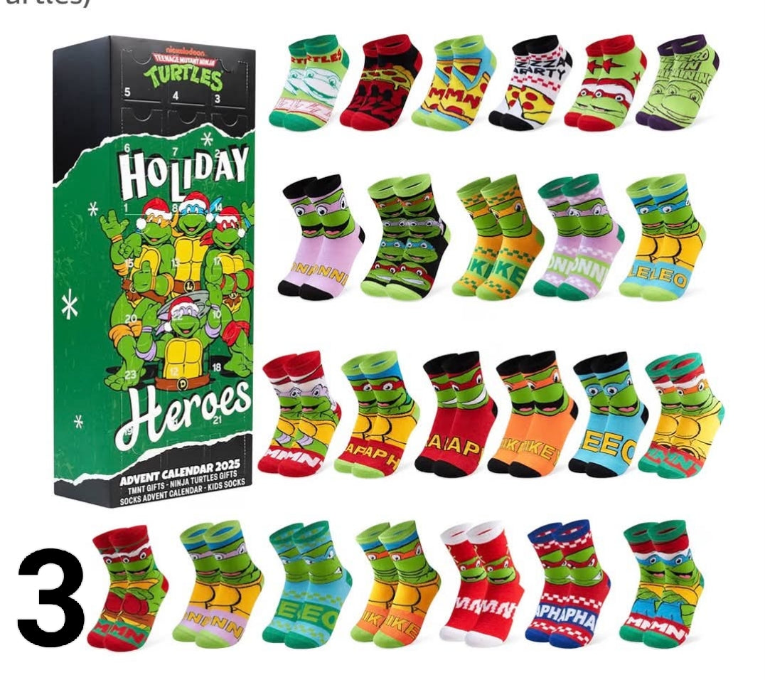 Socks Advent Calendar 
Size 12-3.5, Casual Breathable Soft-Knit Socks, 24 Days Christmas Countdown, Everyday Wear, Xmas Gifts
