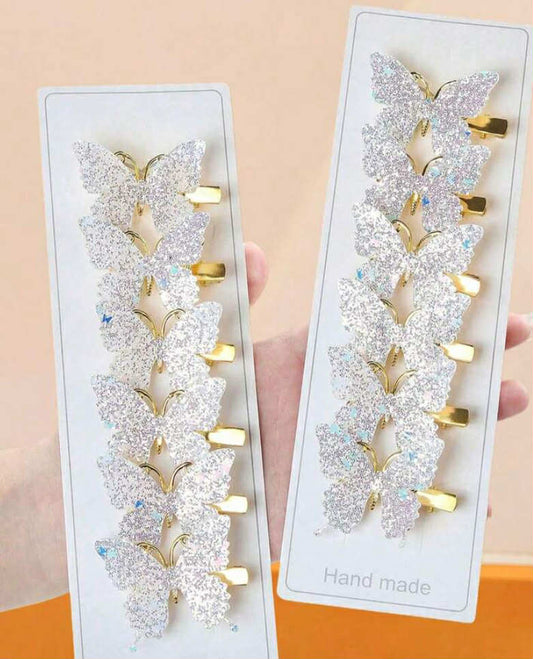 Set of 12 butterfly clips
