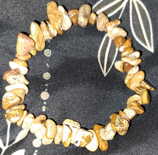 Real crystal Picture Jasper chip bracelet