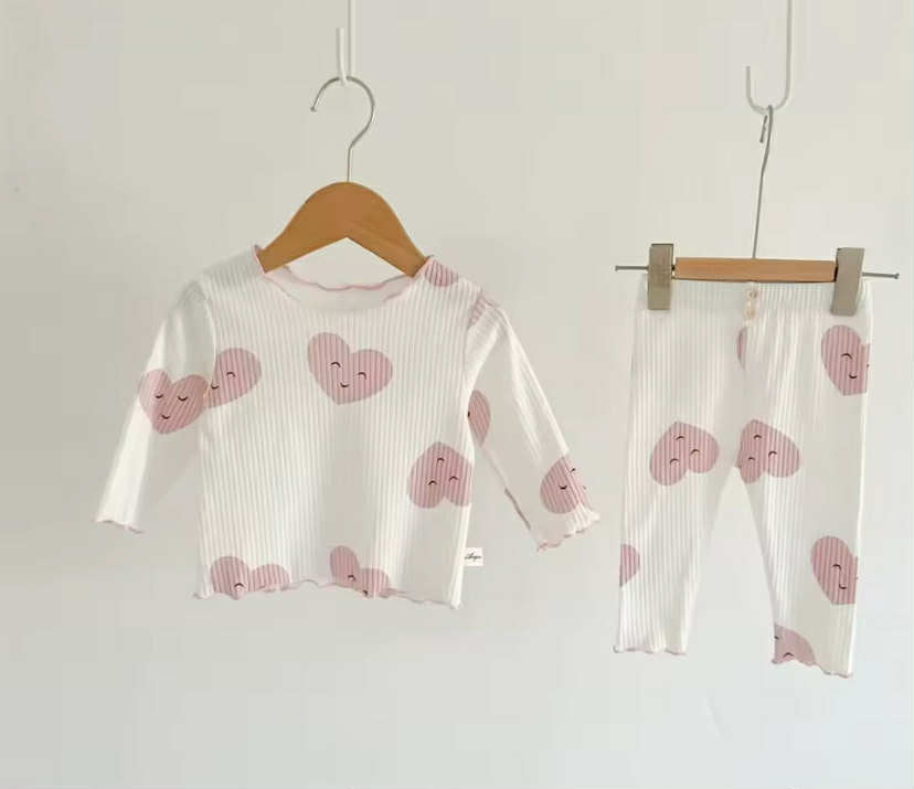 Little Girls Long sleeves Ice Silk Pajamas