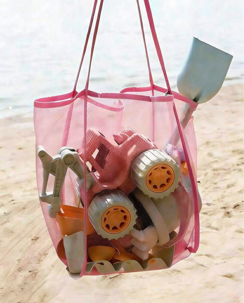 1 pc Beach Toy Bag, Large Beach Tote Bag, Foldable Big Size Kids Toy Storage Bag